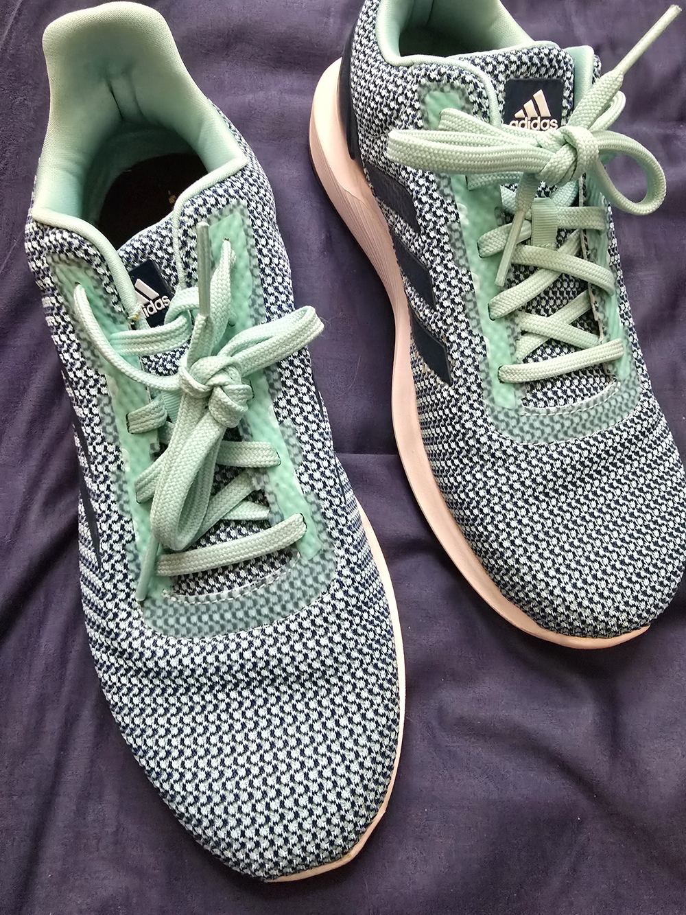 adidas Women's Mint, Navy & Light Pink Knit Runners